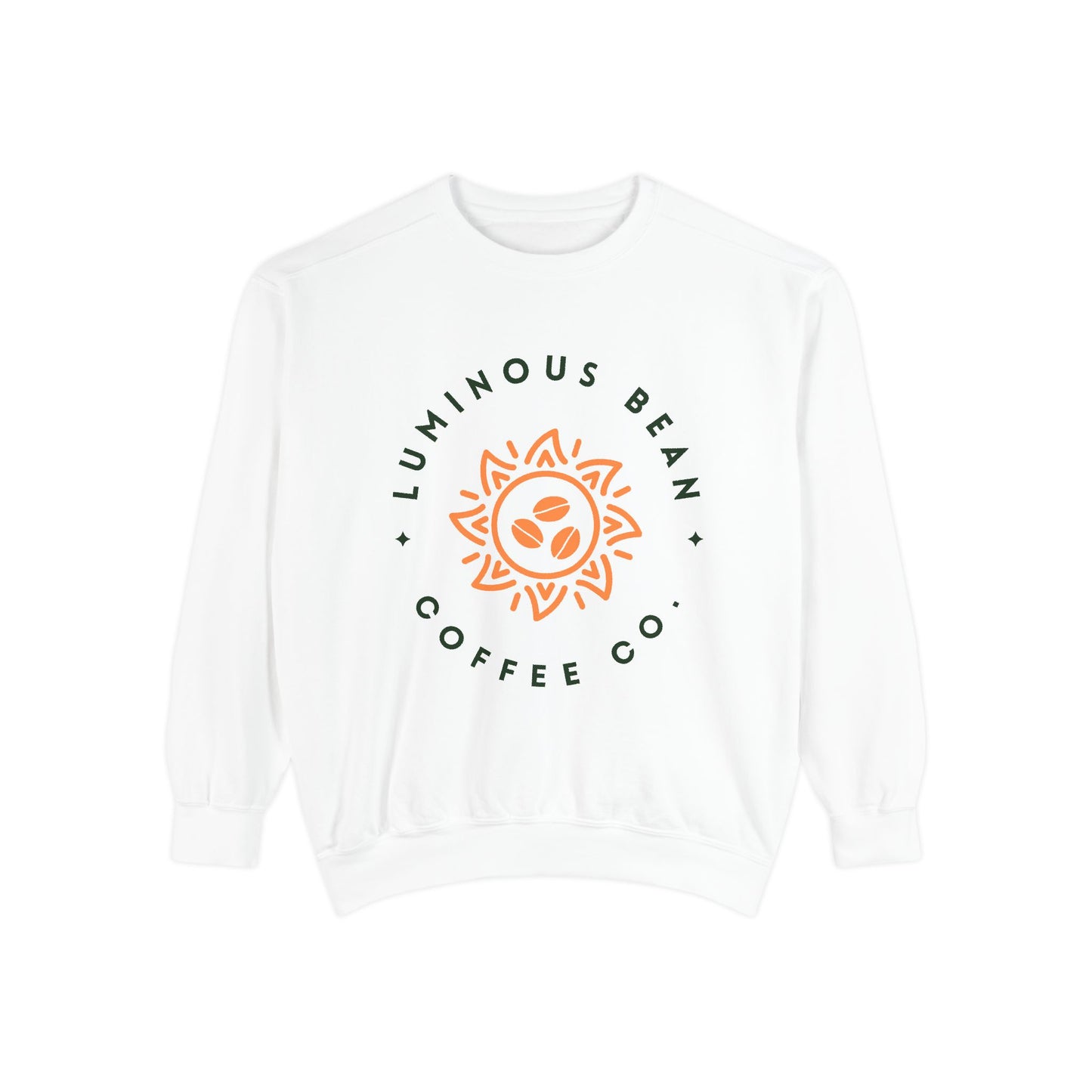 Luminous Bean Coffee Co. Garment-Dyed Unisex Sweatshirt - Cozy & Stylish Coffee Lover Apparel